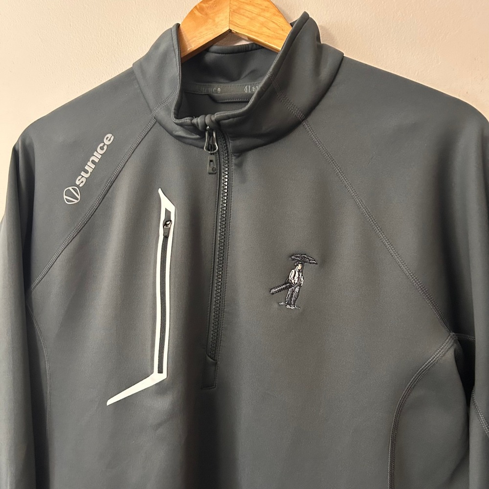 Sunice Mens Pullover Jacket Medium Gray‎ 1/4 Zip Golf Performance Chest Pocket